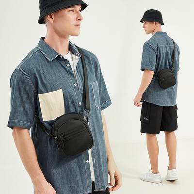 Umhängetasche aus Oxford-Stoff für Herren für junge Leute, einfache und einfarbige kleine Umhängetasche im Street-Style-Telefontasche