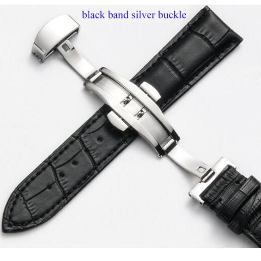 12 13 14 15 16 17 18 19 20 21 22 23 24mm Watch Band For Women Men Wristwatch Straps  Leather Double Press Butterfly Clasp