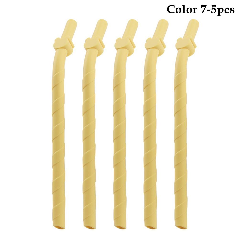 

5Pcs Food Grade Silicone Straws 15.5cm Short Universal Bent Straws Easy-to-Clean Colorful Reusable Straws Children s Milk Tea
