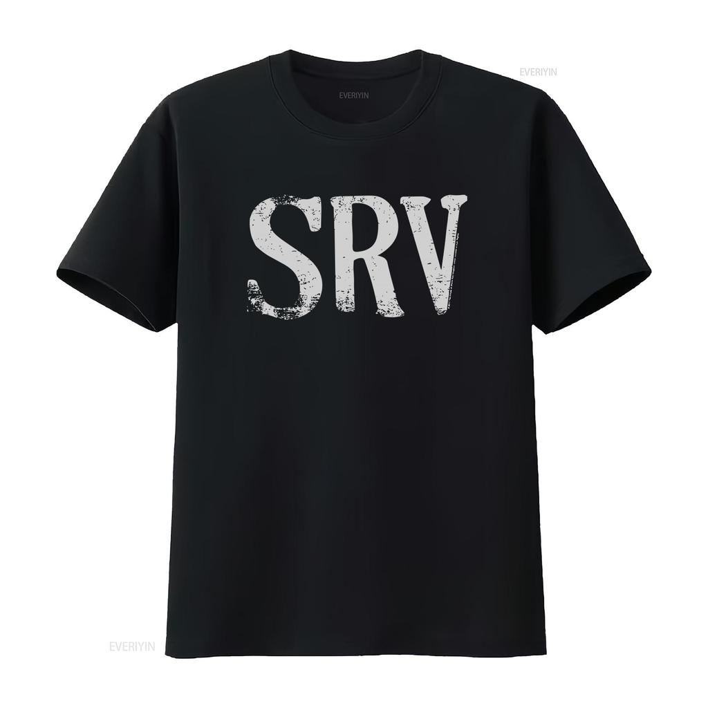 Stevie Ray Vaughan SRV Logo Licensed Classic Rock Blues Music Black T Shirt vintage Washed Comfortable fashion Stylish Slightly