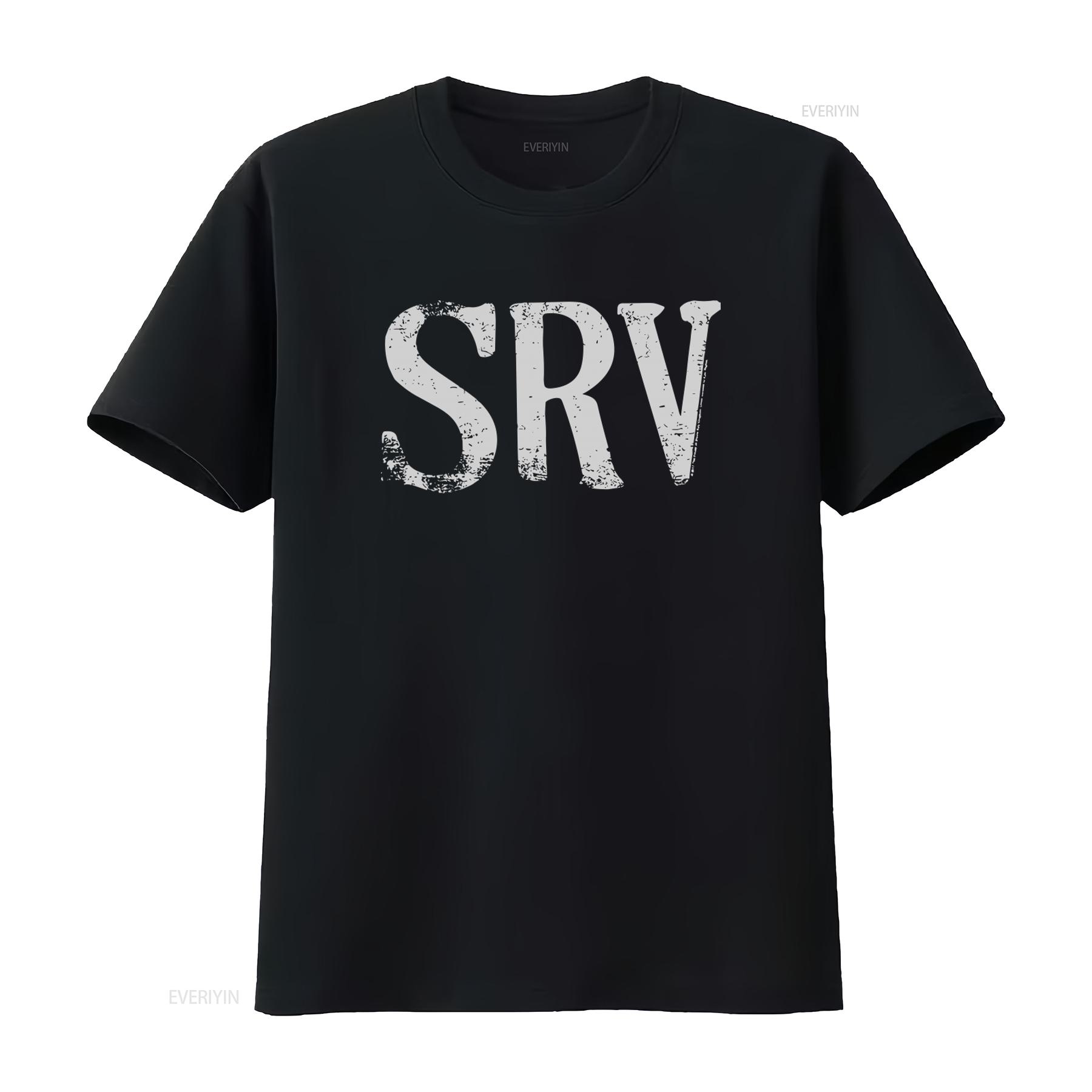

Stevie Ray Vaughan SRV Logo Licensed Classic Rock Blues Music Black T Shirt vintage Washed Comfortable fashion Stylish Slightly 4XL