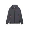 PUMA Color Block Design Comfortable Long-Sleeve Zip-Up Hooded Sweatshirt Unisex Galactic Grey