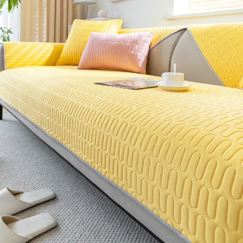 1pcs Solid Color Summer Cool Sofa Covers Anti Slip Couch Cushion Simple Dustproof ArmChair Protector Cushion Home Decoration