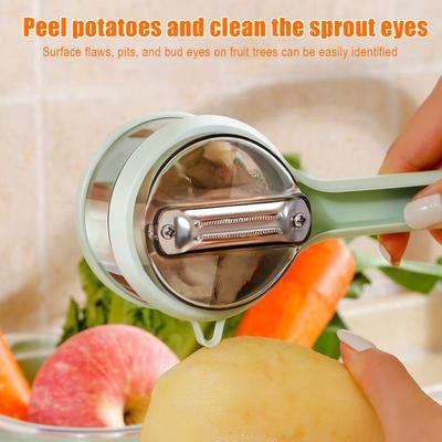 Stainless Steel Vegetable Peeler with Catcher Box Double-Sided Efficient Peeling Machine Multi-function Peelers for Home Kitchen Cooking