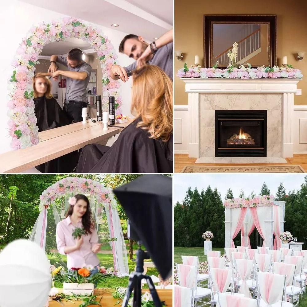 Artificial Rose Flower Panel Shower Decoration Arc Wedding Wall Background Decor Table Arrangement Flower Row Party Supplies