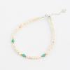 Beaded Bracelet, Gold Ball, Heart Charm, Sterling Silver, Pearl