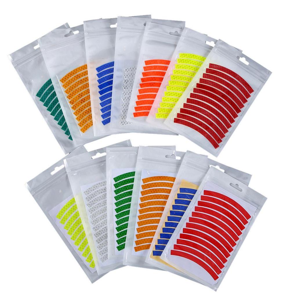 20-Inch Reflective Bike Stickers: Night Warning Wheel Hub Protection Strips for Mountain and Road Bikes