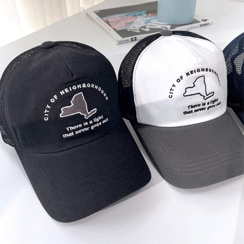 Men s and Women s Embroidered Color Block Summer Baseball Cap C4809_Black