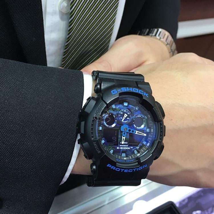 CASIO Women's G-SHOCK Blue Watch GA-100CB-1 GA-100CB-1