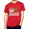 Soft Teeshirts Unisex Short Sleeve Tshirt Vintage Just A Boy Who Loves Dinosaurs Cool Unisex Teeshirt Relaxed Fit Tshirt