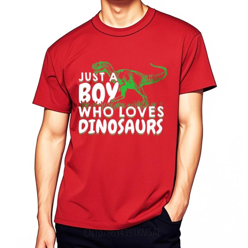 Soft Teeshirts Unisex Short Sleeve Tshirt Vintage Just A Boy Who Loves Dinosaurs Cool Unisex Teeshirt Relaxed Fit Tshirt