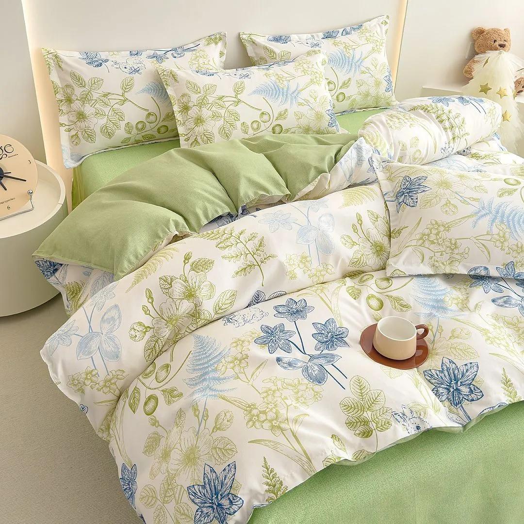 

Утолщенный комплект постельного белья в стиле Инс из 4 предметов / 100% чистый гипоаллергенный хлопок Однопододеяльник, 4 предмета 150x200cm 1pcs