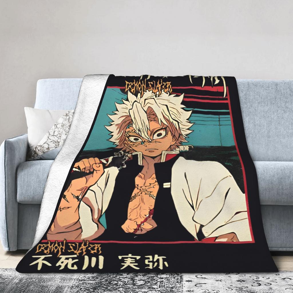 Kimetsu No Yaiba Blanket Cover Shinobu Kocho Fleece Throw Blanket Summer Air Conditioning Decoration Ultra-Soft Warm Bedspread
