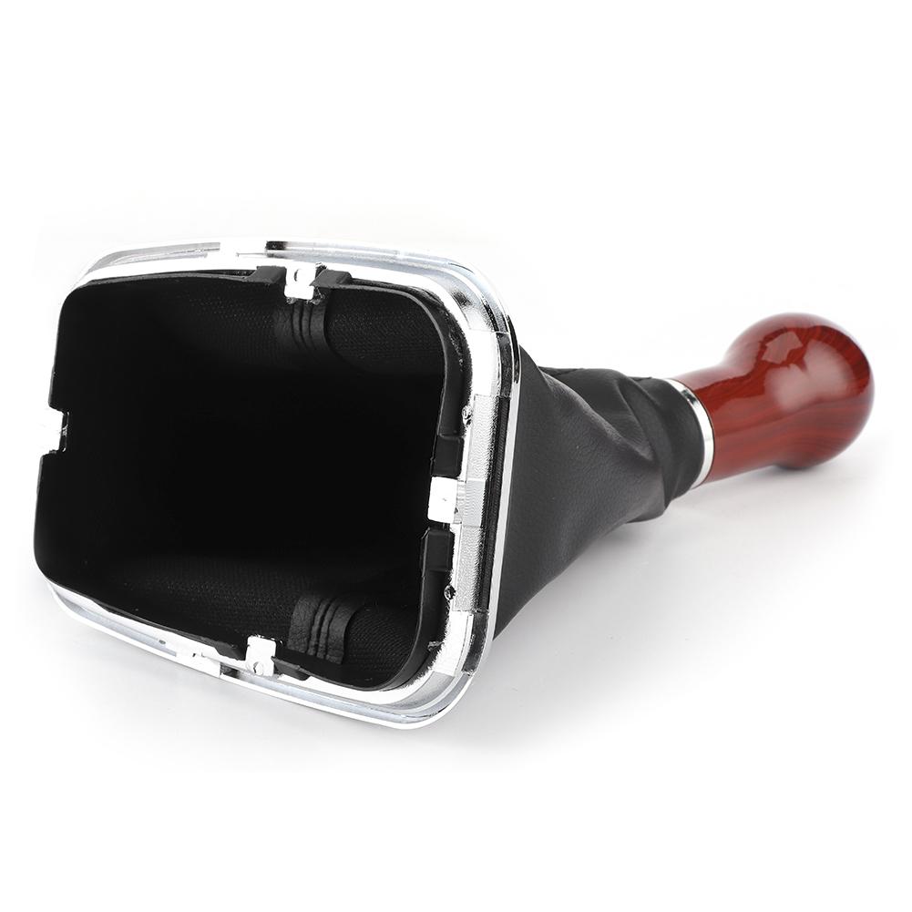 5rychlostní knoflík řadicí páky do auta z broskvového dřeva a PU kůže proti prachu Dover