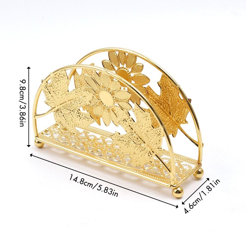 Hollowed-out Design Metal Napkin Holders Flowers&Leaves Tissue Storage Rack  Countertops