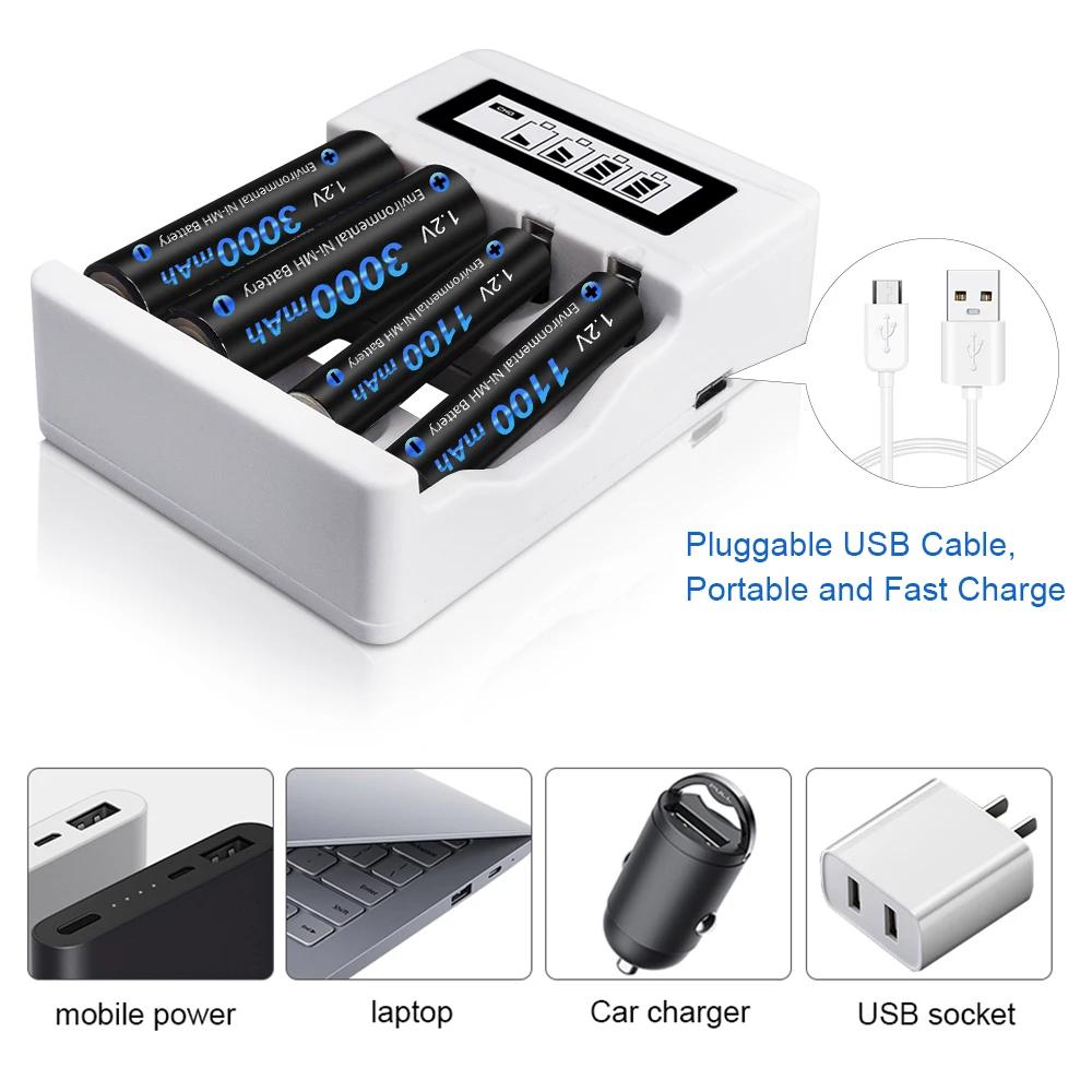 CITYORK AA rechargeable battery + AAA battery Rechargeable batteries 1.2V AA AAA NIMH NI-MH Battery Low Self Discharge Battery