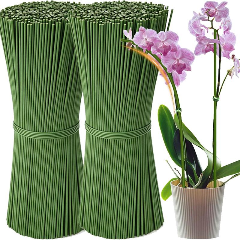 Plant Support Stakes with Orchid Clips Ties Bendable Single Stem Support Rods Holder Sticks for Potted Plants Flowers Vegetables