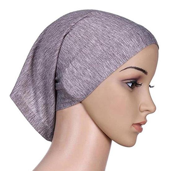 Headscarf Cap Delicate Adjustable Mercerized Cotton Solid Color Head Wrap for Daily Wear