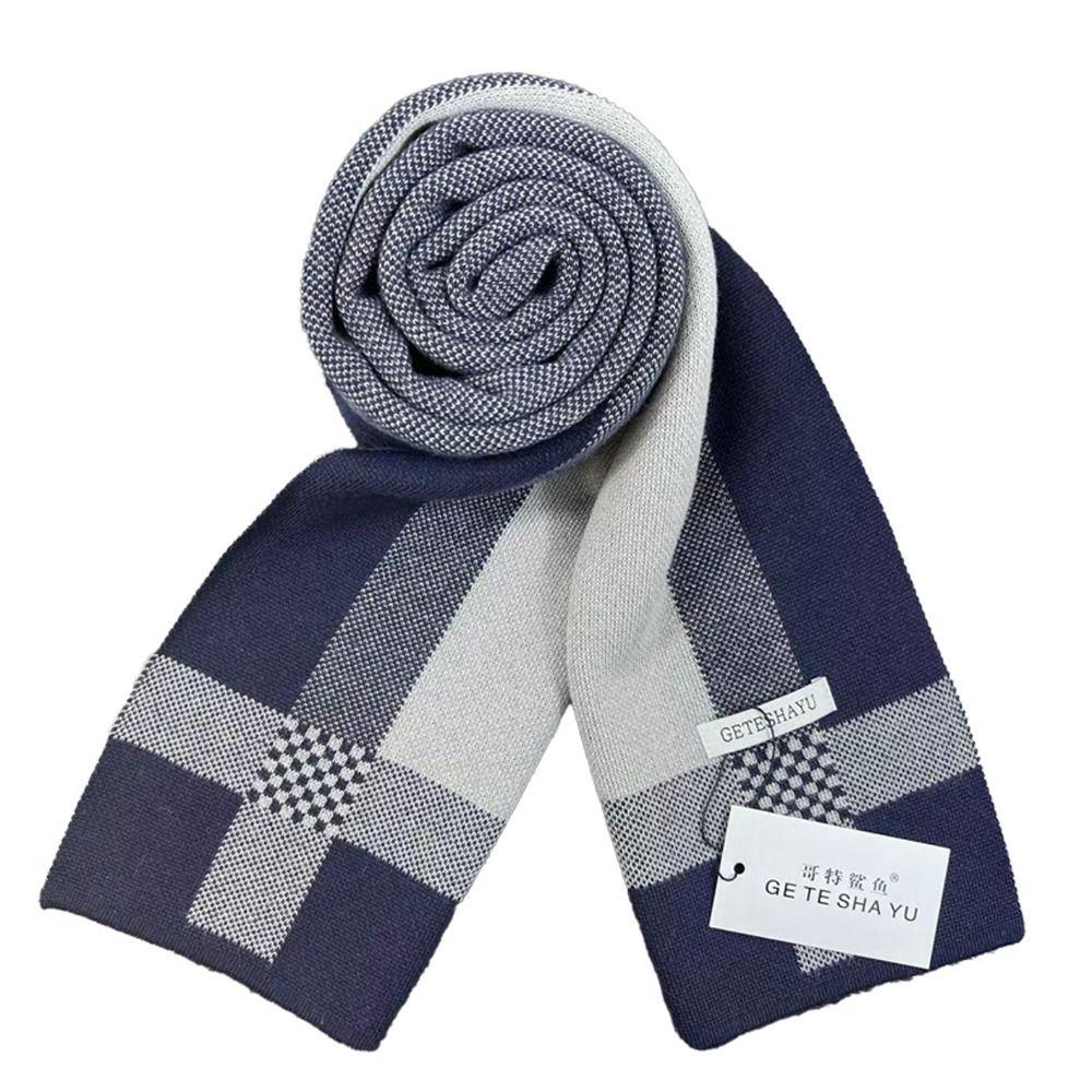 Lightweight Men Knitted Scarf Thickened Winter Cashmere Shawl Trendy Unisex