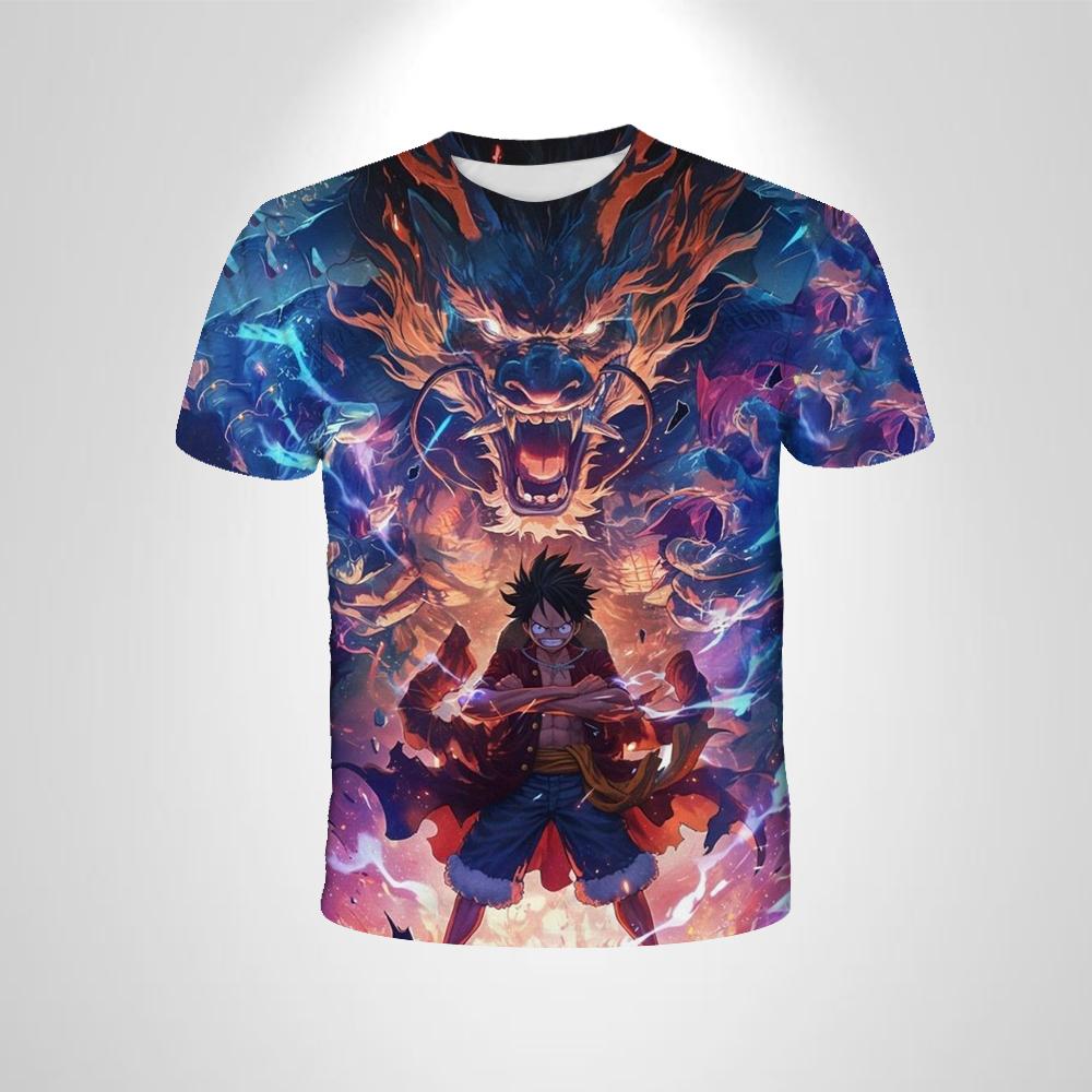 Wendy4 Cartoon Korte Mouw Cosplay Luffy Mannen Anime One Piece Jongen T-shirt man Top Jongen Losse mannen Kleding Zwart T-shirt 100