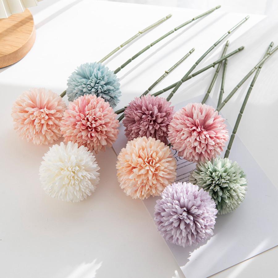 6/12Pcs Silk Artificial Flowers Hydrangea Chrysanthemum Home Outdoor Garden Arch Wedding Bridal Bouquet Festival Wreath DIY Gift