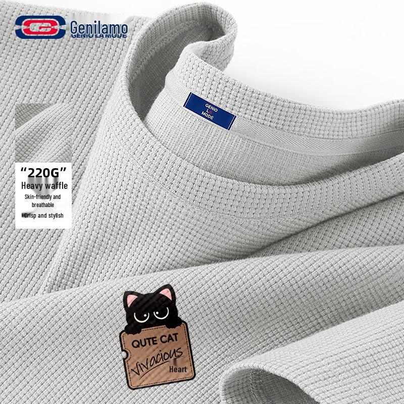 GENIOLAMODE Men s Waffle Knit Short Sleeve T-shirt 3XL