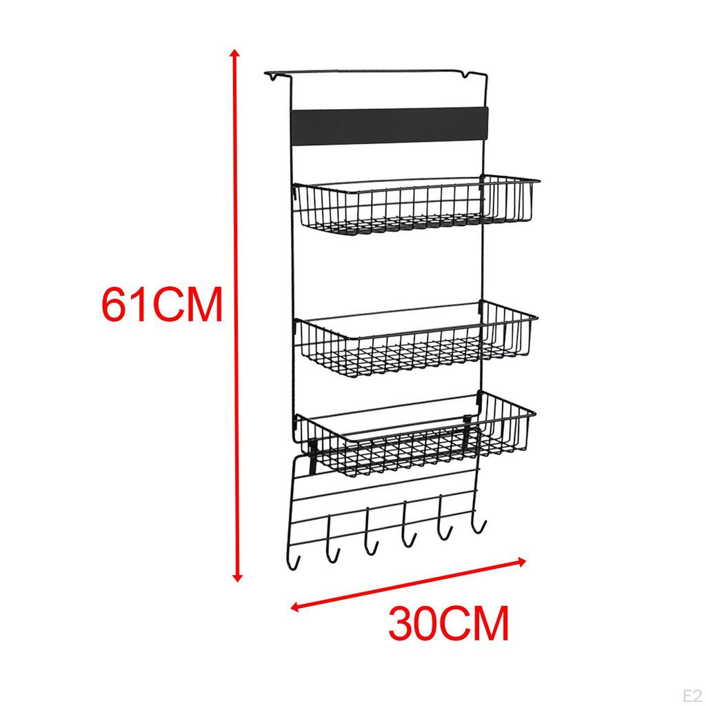 Organizador de despensa de 3 niveles para puerta, almacenamiento de especias para armario y dormitorio