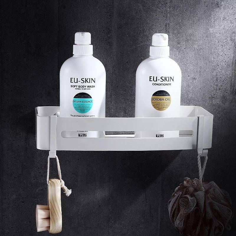 Tuqiu Bathroom Corner Shelf Wall Mounted White Aluminum Bathroom Shower Shelf Bath Shampoo Holder Basket Holder Corner Shelf