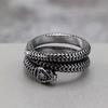 Vintage Stainless Steel 3D Snake Ring Unisex Punk Style Circle Band