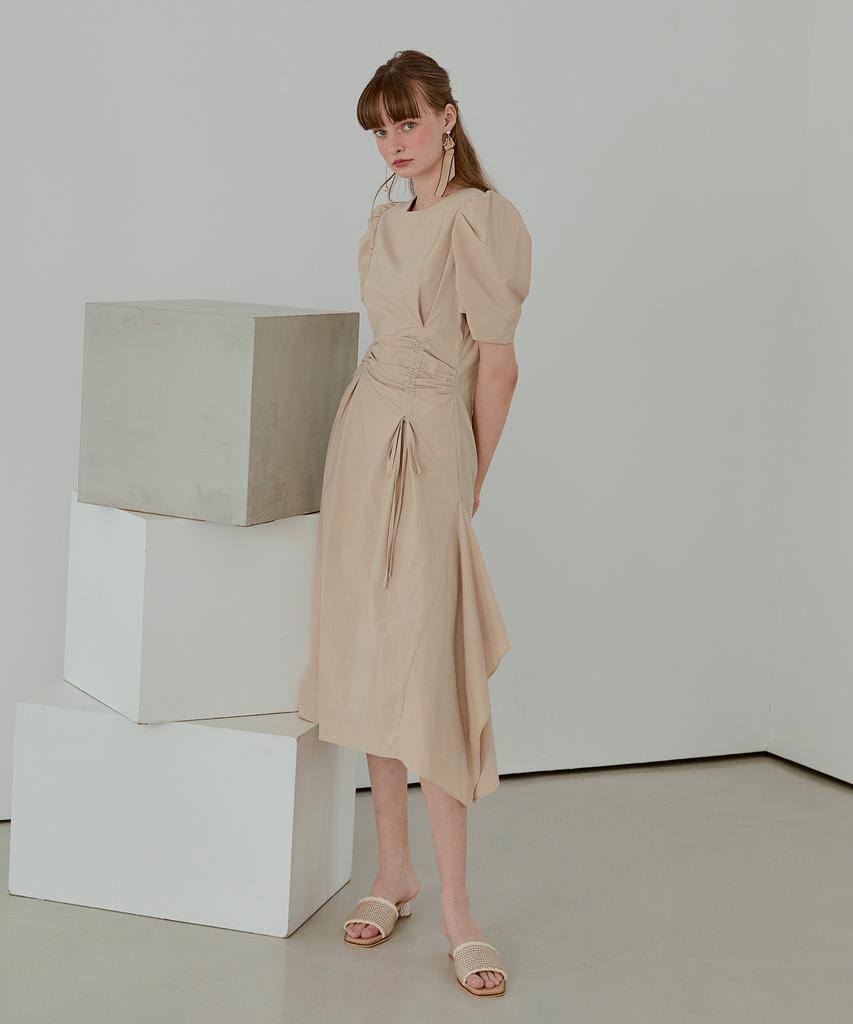 ETMON Pintuck String Dress, Beige