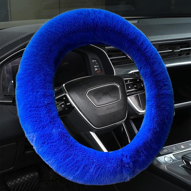 Fluffy Steering Wheel Cover For Women/Girls/Ladies Fuzzy Steering Wheel Cover Winter Warm Faux Wool Plush Car Wheel Cover Furry Steering Wheel