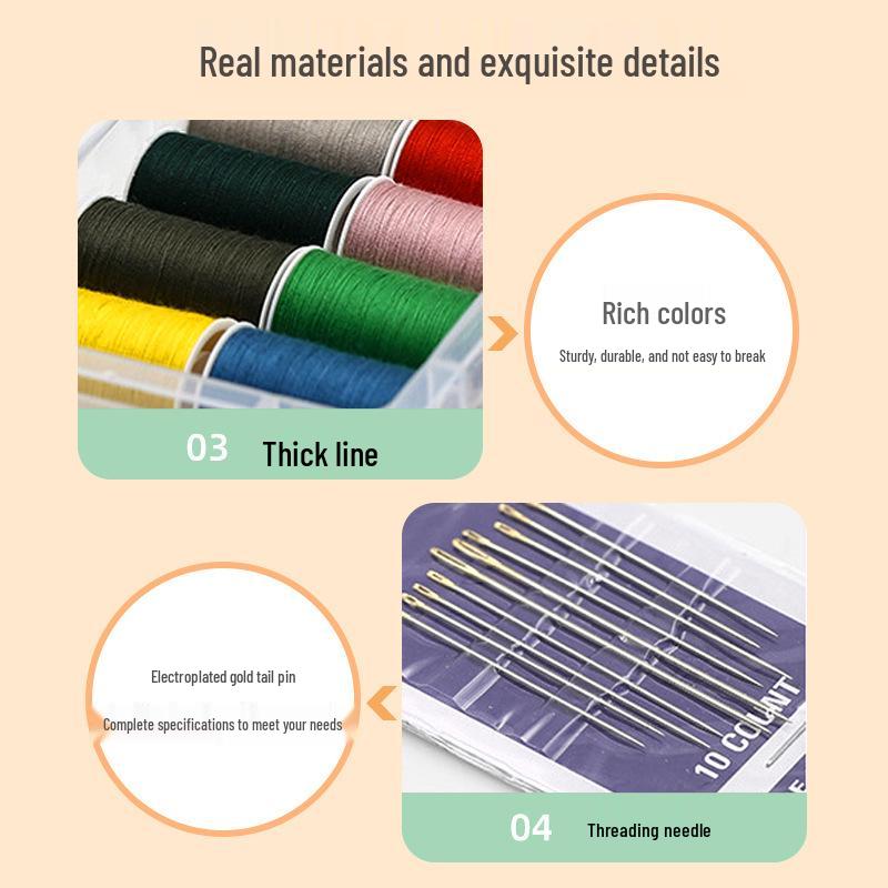 Zestaw do szycia o wysokiej przenośności: 30 Pudełek do Przechowywania, Duża Torba na Nici i Igły, 3-Poziomowy Zestaw Domowy do Napraw i Projektów Rękodzieła