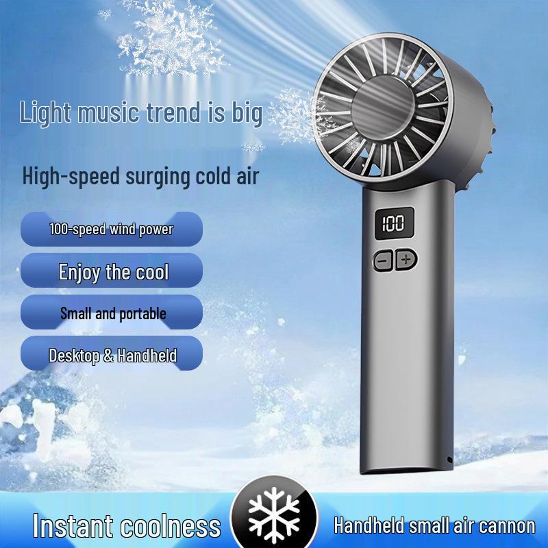 100-Speed Rechargeable Mini Hurricane Handheld Fan for Students - Portable Electric Cooling, Model JK107