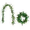 Artificial Green Olive Wreath Greenery Wreath with Olive Leaves Bean for Front Door Indoor Outdoor Festival Wedding Decor