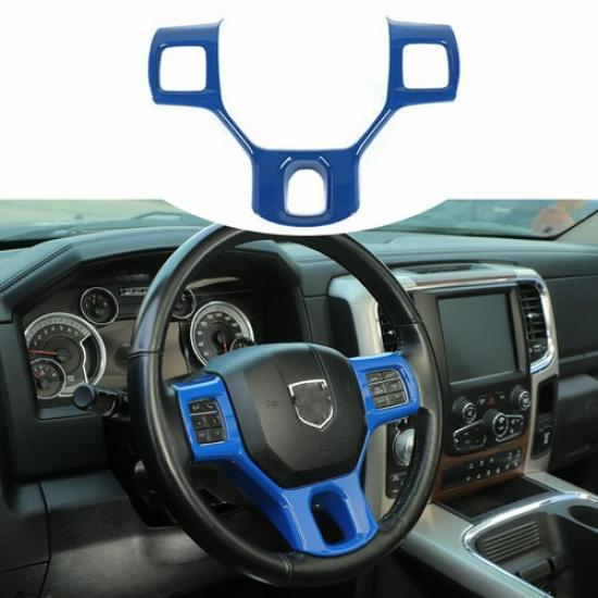 Interior Steering Wheel Trim Cover Accessories For 2011-2018 Dodge Ram 1500 Blue