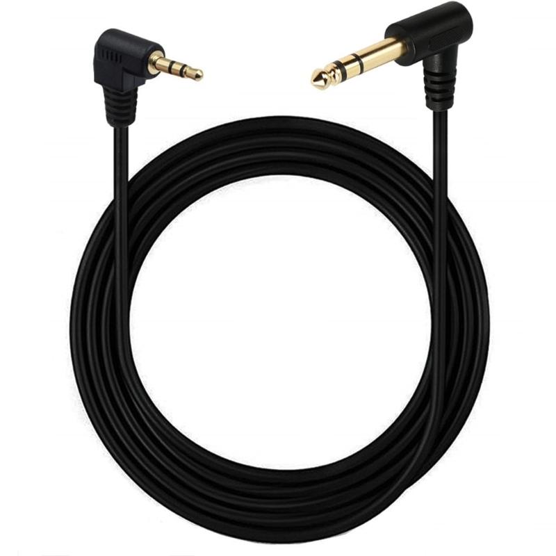 

Heavy Duty 1/8 to 1/4 Stereo Cable for Guitar, Laptop, Home Theater Devices High Sound Audio Cord 90° 90° Right Angle 1