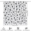 Bathroom Decor Black White Shower Curtain With Cute Circle Pattern For Home Decoration Modern Design Waterproof Fabric Size 180X