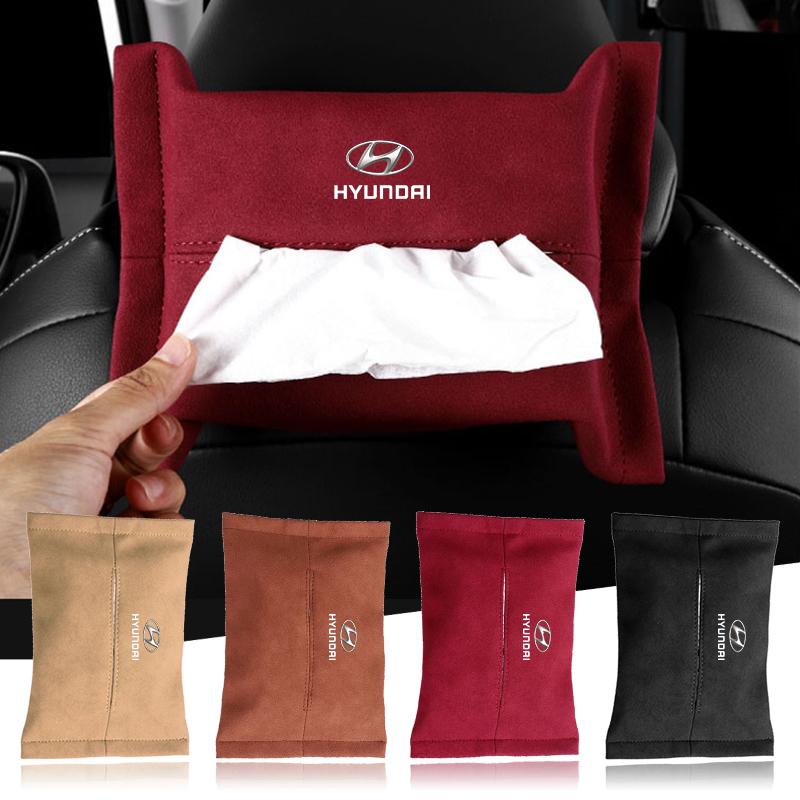 Car Tissue Bag Box Car Sun Visor Hanging Organizer Storage Accessories For Hyundai I30 Tucson Veloster Kona I35 Elantra Santa X12