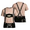 Men’s Vintage Style Short Sleeve T Shirt with Retro Plaid and Festival Inspired Print Loose Fit Casual Summer Top