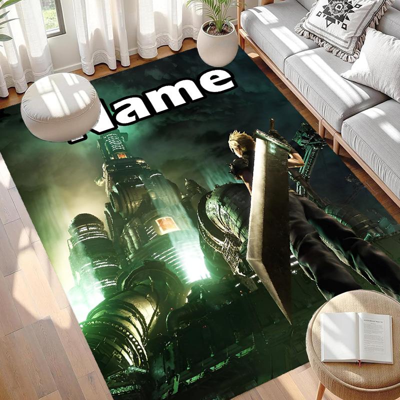 Custom Name Personalized Final Fantasy Print Carpet, Versatile Home Decor Rug, for Playroom, Apartment, Balcony, Entryway, Hallway Gift