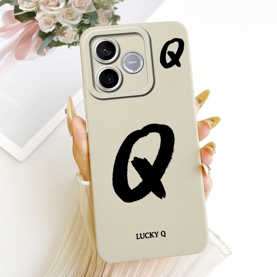 For Honor 600 Lite 5G Honor600 Lucky Initial Letter Phone Case For Honor 600 600Lite Soft Silicone Shockproof Cases Bumpers