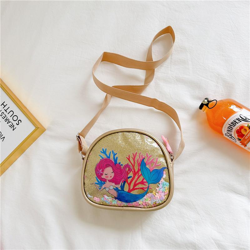 Stylish Korean Version Girl's Crossbody Bag With Shimmering Sequins Ideal For Toddlers