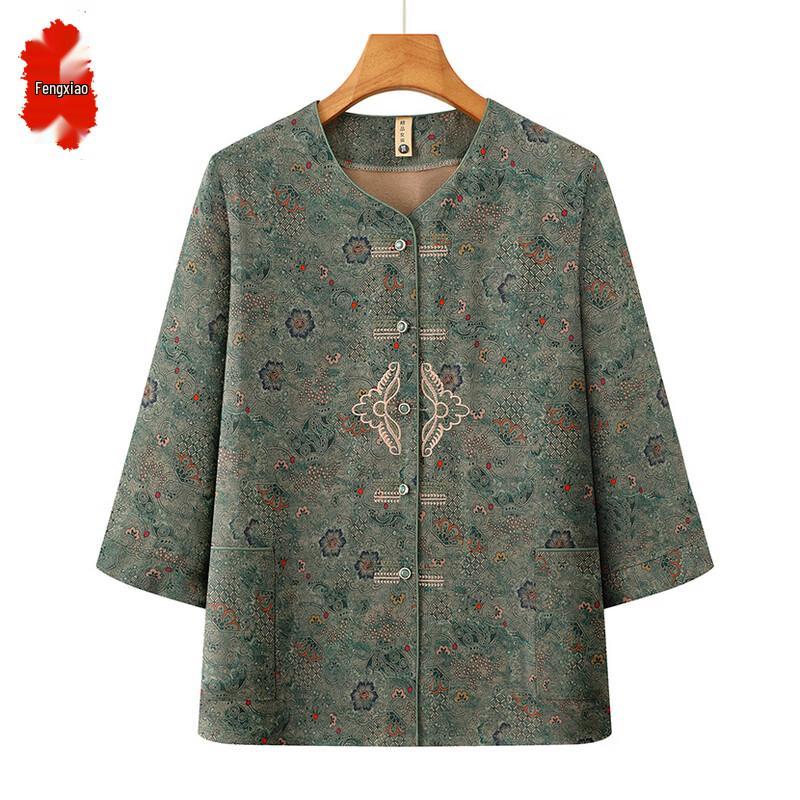 Elderly Women's Summer Loose Shirt Set