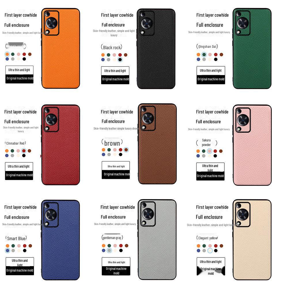 

Чехол из натуральной воловьей кожи с узором личи для Huawei Enjoy 70/70Pro - Премиальный защитный чехол «все включено» Enjoy 70