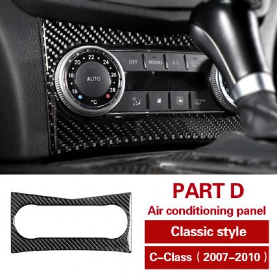 

Внутренняя отделка из углеродного волокна, розетка, центральная панель управления кондиционером для Mercedes C Class W204, автомобильные наклейки Part d Classic