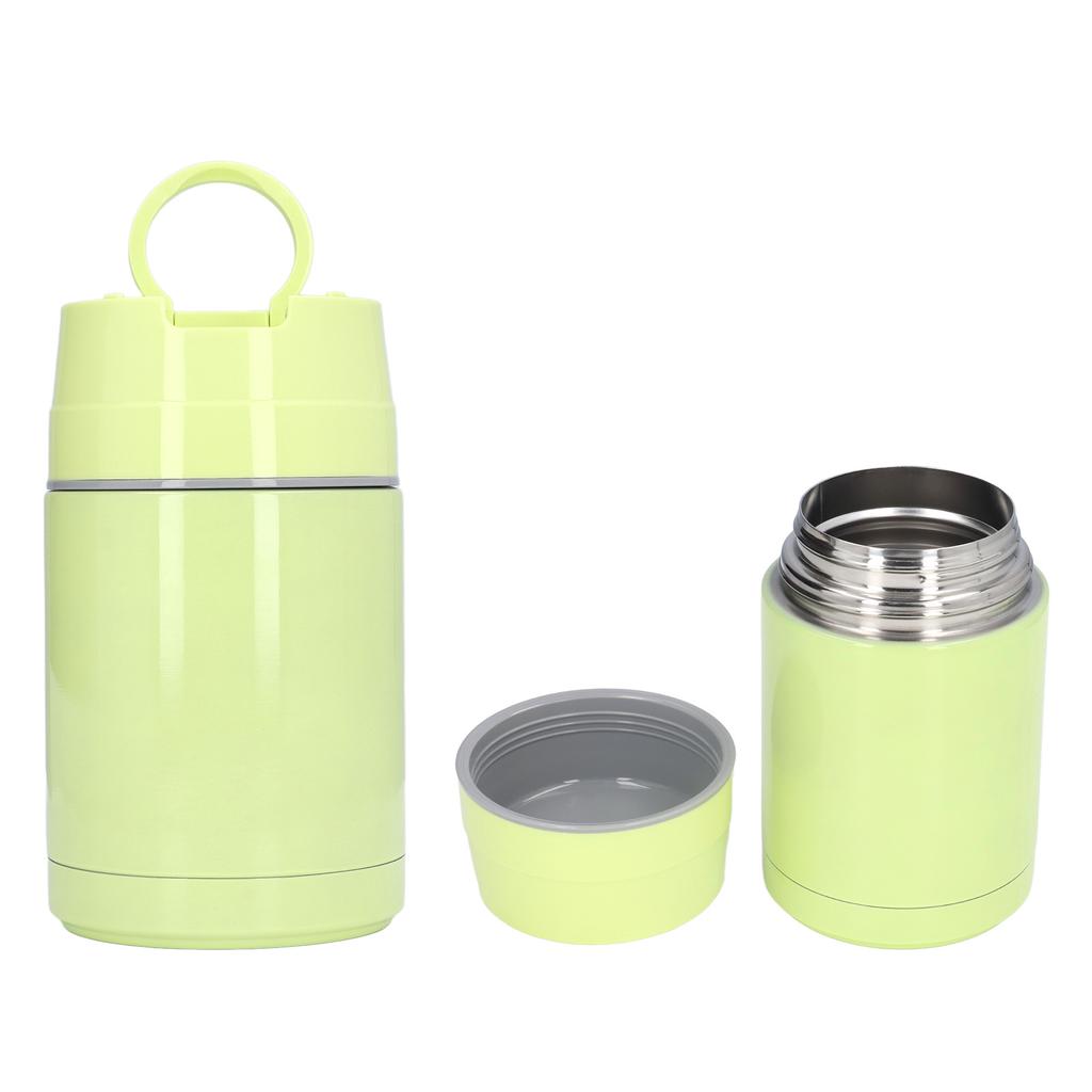 304 Stainless Steel Insulated Food Jar Leakproof Prevent Slipping Portable Stew Beaker with Spoon for Outdoor Grass