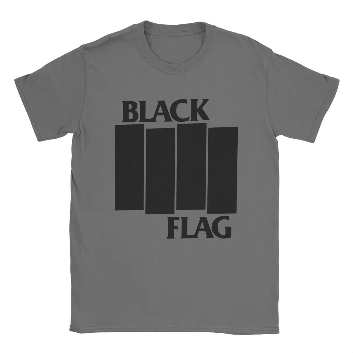 

Cool Black Flag Logo T-Shirt for Men O Neck Pure Cotton T Shirts Short Sleeve Tees Classic Tops M