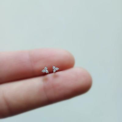Mini Small Flash Diamond Zircon Stud Earrings Women's Light Luxury Temperament Ear Hole Earrings Sleep Free Earrings