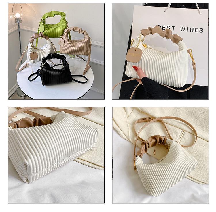 Vertical Stripes Handbag 2025: Stylish and Versatile Shoulder Messenger Bag for Women.