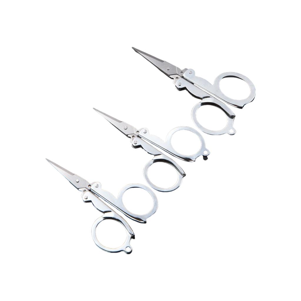 1PC Folding, portable, multi-functional stainless steel small scissors for travel, home and student safety scissors